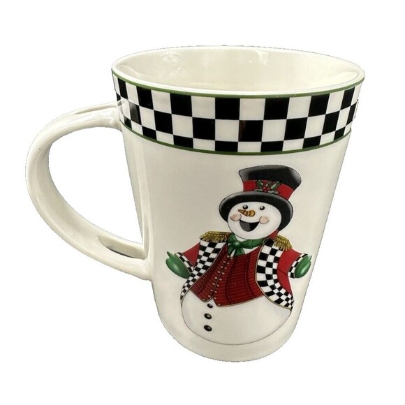 Spode Black and White Porcelain Christmas Tree Mug and Spoon Set New in Box - Picture 10 of 12